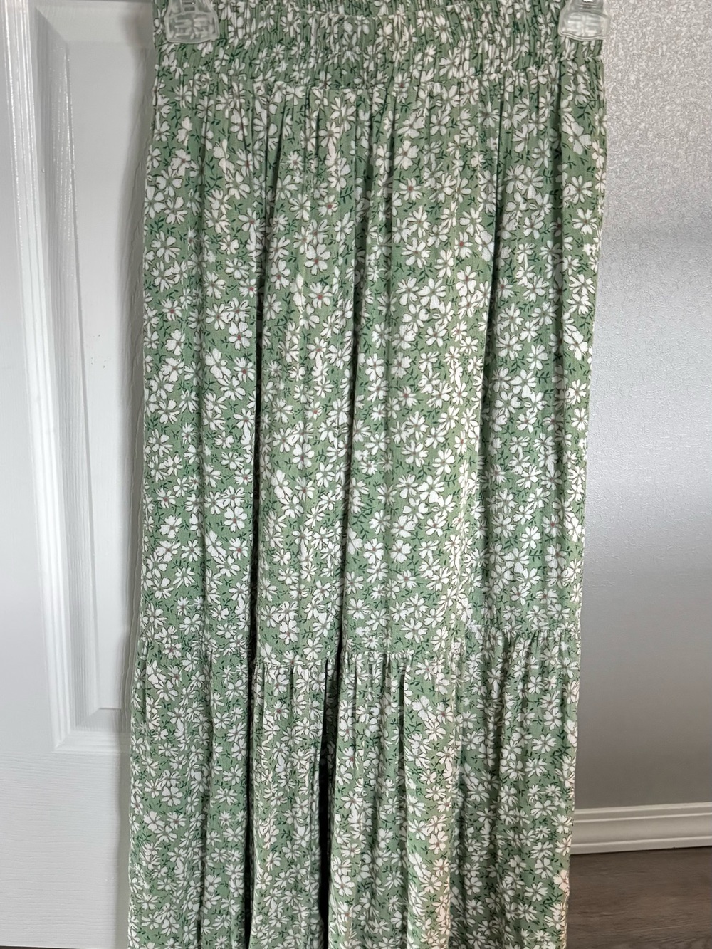 Pink Lily Sage Green Floral Maxi Skirt